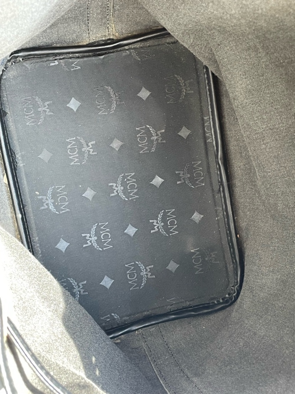 MCM Monogram & Visetos Bucket Bag Nylon & Leather Vintage Black Made in Germany - Picture 9 of 16